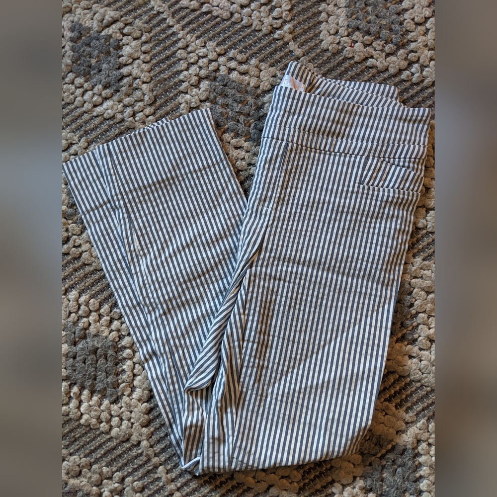 Striped white and blue pants size 4